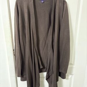 Roaman's Brown Knit Cardigan
